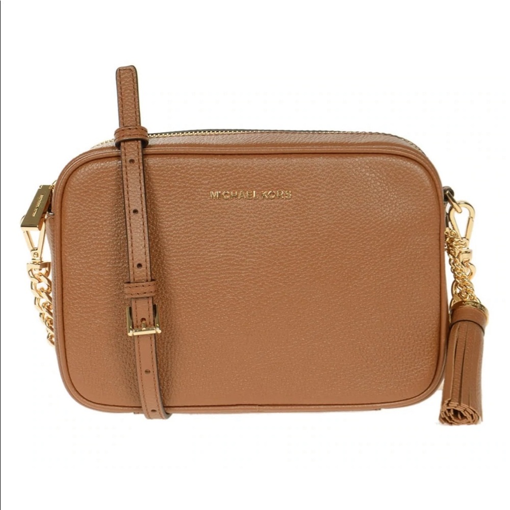 Michael Kors ginny crossbody camera bag acorn brown/gold